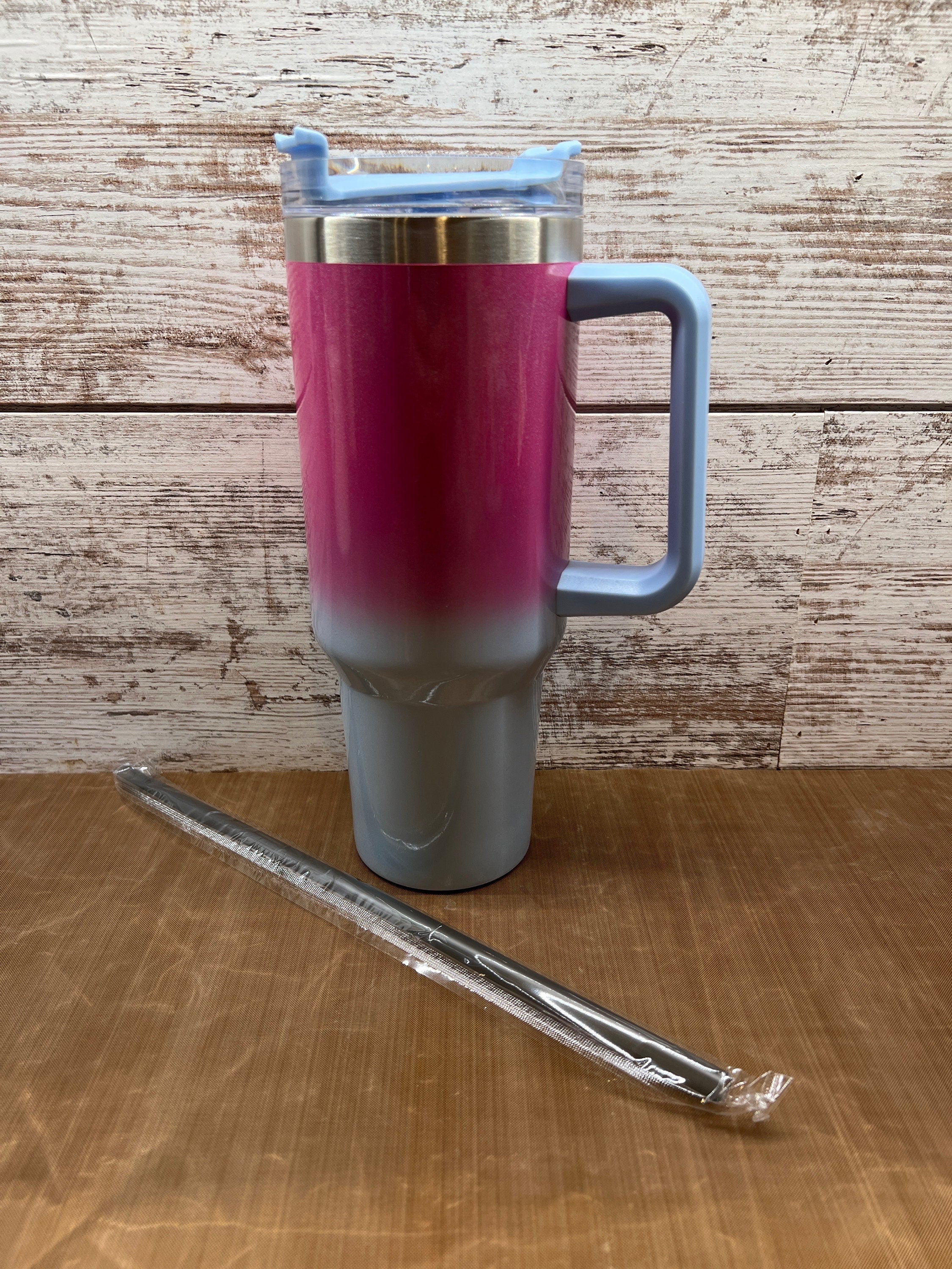 40oz Shimmer Ombre with Handle Sublimation Blank Tumbler – Easy