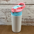 12oz Stainless Steel Straight Flip Top Sublimation Kids Tumbler - Our5kreations 