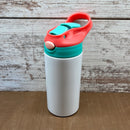 12oz Stainless Steel Straight Flip Top Sublimation Kids Tumbler - Our5kreations 