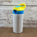 12oz Stainless Steel Straight Flip Top Sublimation Kids Tumbler - Our5kreations 