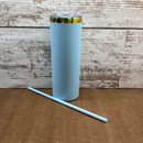 20oz Straight sided skinny powder coated with rainbow plated undercoat