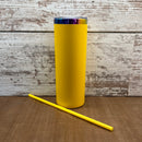 20oz Straight sided skinny powder coated with rainbow plated undercoat