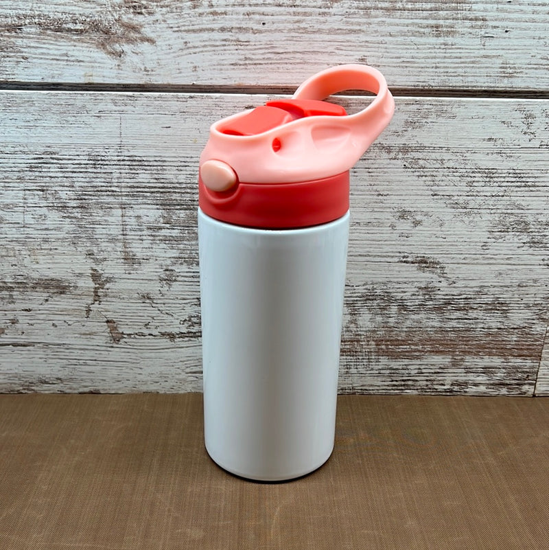 12oz Sublimation Straight Sippy Cup Flip Top Kids Bottle Stainless Steel  Double Wall Water Tumbler With Straw Sippy Bottle