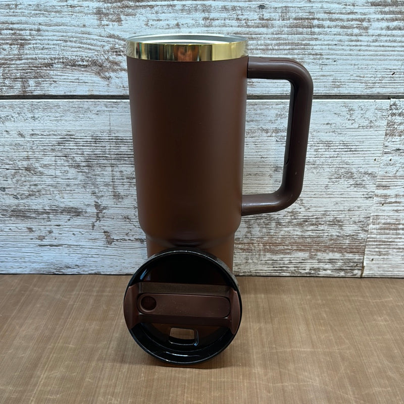 40oz Chocolate Brown gold plated tumblers