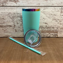 20oz Powder coated with rainbow plated undercoat - Our5kreations 