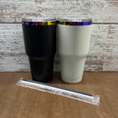 30oz Powder coated with rainbow plated undercoat