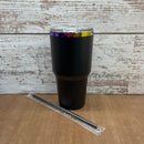 30oz Powder coated with rainbow plated undercoat