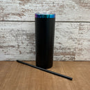 20oz Straight sided skinny powder coated with rainbow plated undercoat