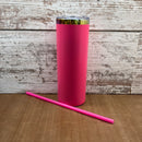 20oz Straight sided skinny powder coated with rainbow plated undercoat