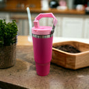 30oz Powder coated pink tumbler blanks for laser etching, dtf prints, uv prints - Our5kreations 