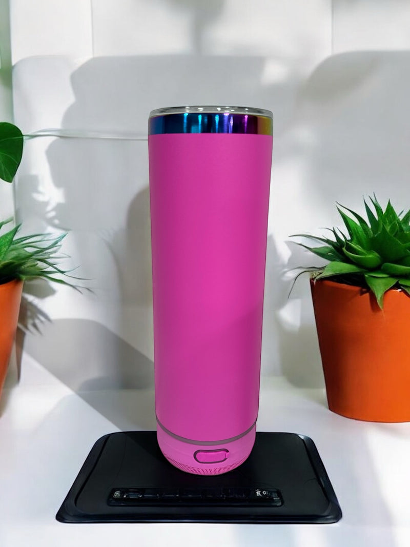 20oz Rainbow plated bluetooth speaker tumblers