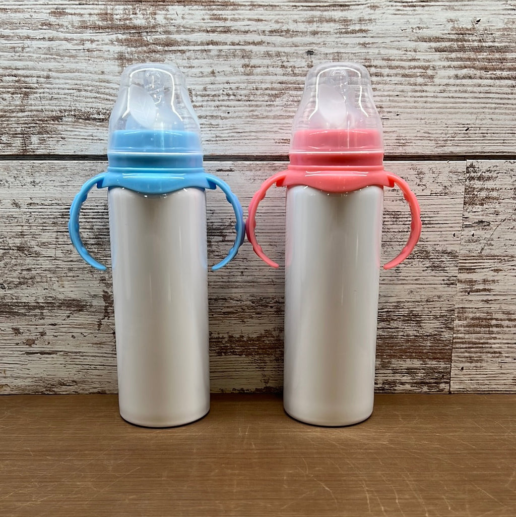 Blank 8oz Sublimation baby bottle (Blue or Pink)