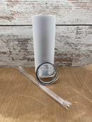 20oz Stainless steel straight white/green glow in the dark sublimation tumbler - Our5kreations 